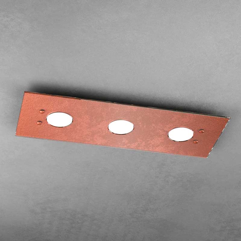 Plafoniera Tonda A Soffitto In Vetro 3 Luci 40 Cm - Lampadario Moderno Per Soggiorno E Cucina