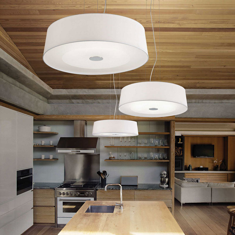 Lampadario cucina moderno paralume bianco diametro 50cm o 60cm