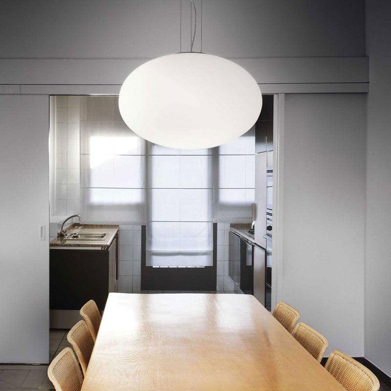 Lampadario cucina moderno vetro bianco E27 sospensione interno – Luminar
