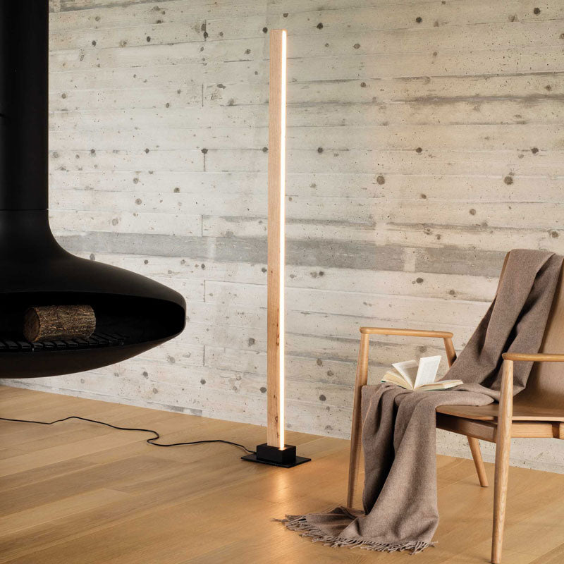 Lampada da terra led di design in legno naturale lampada moderna – Luminar