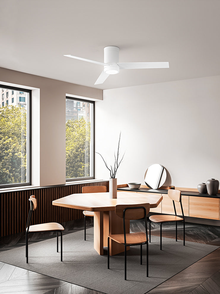 Ventilatore da soffitto con 3 pale in legno telecomando e luce led dimmerabile