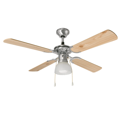Ventilatore da soffitto contemporaneo attacco lampadina e27 pale in legno