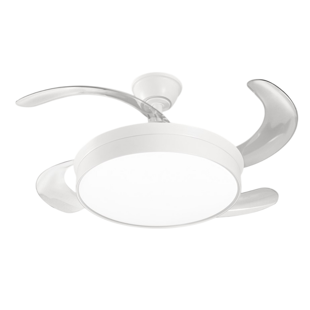 Ventilatore da soffitto con pale a scomparsa e luce led dimmerabile 36w