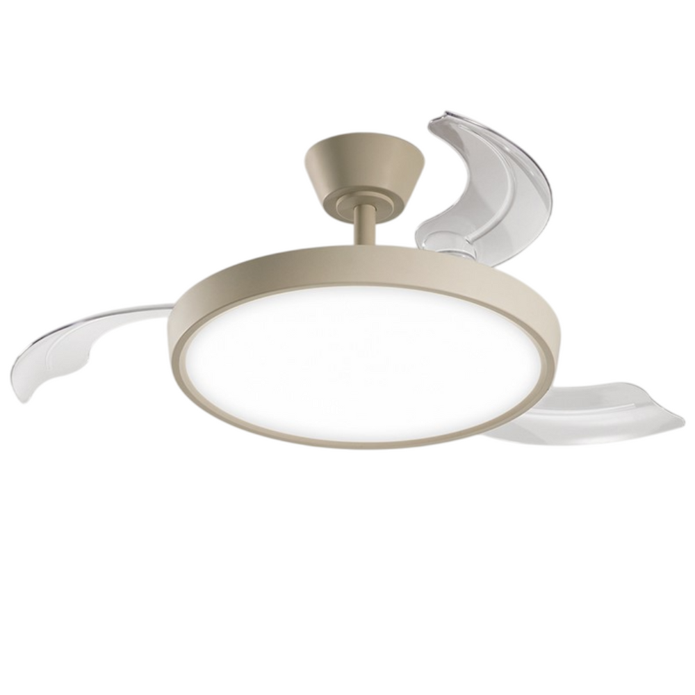 Ventilatore da soffitto a plafoniera con pale richiudibili altezza regolabile