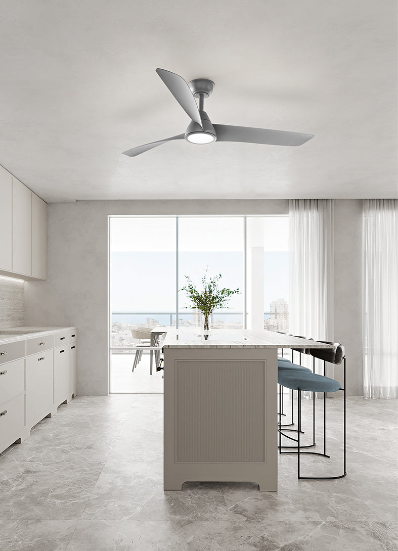 Ventilatore da soffitto bianco o grigio in metallo luce 20mq