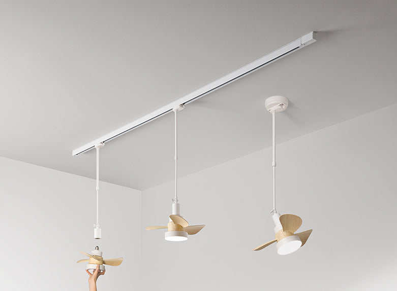 Ventilatore da soffitto attacco lampadina E27 pale color legno 15w 3 velocità