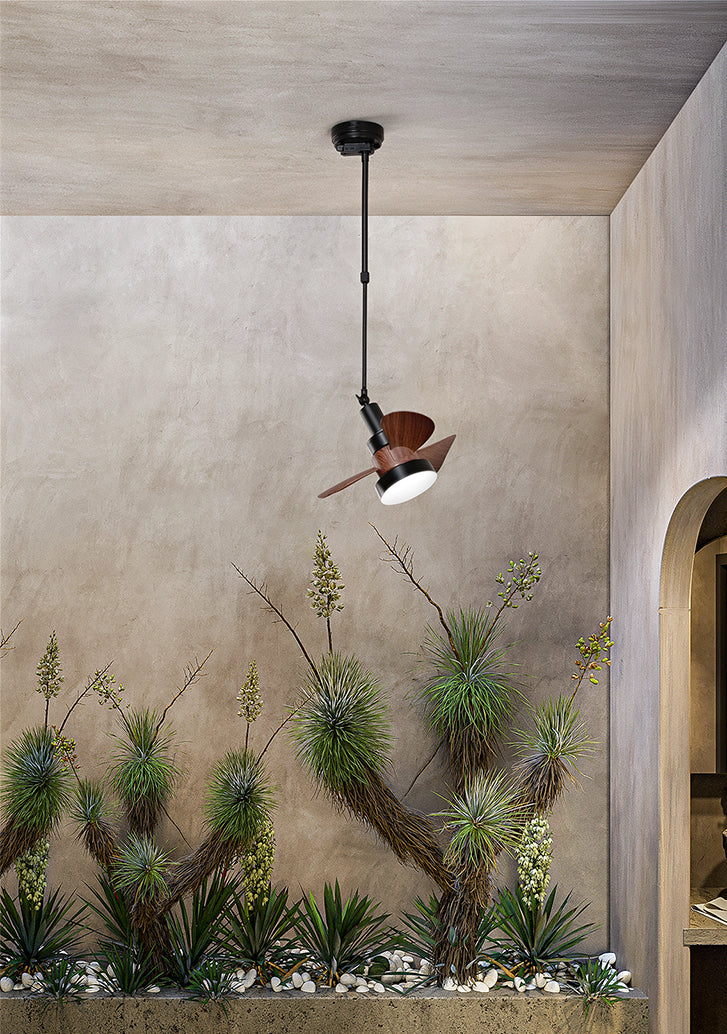 Ventilatore da soffitto attacco lampadina E27 pale color legno 15w 3 velocità