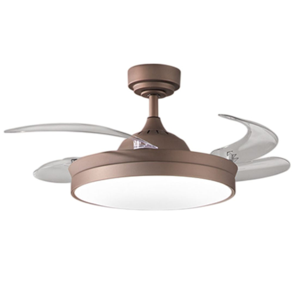 Ventilatore da soffitto con pale a scomparsa e luce led dimmerabile 36w