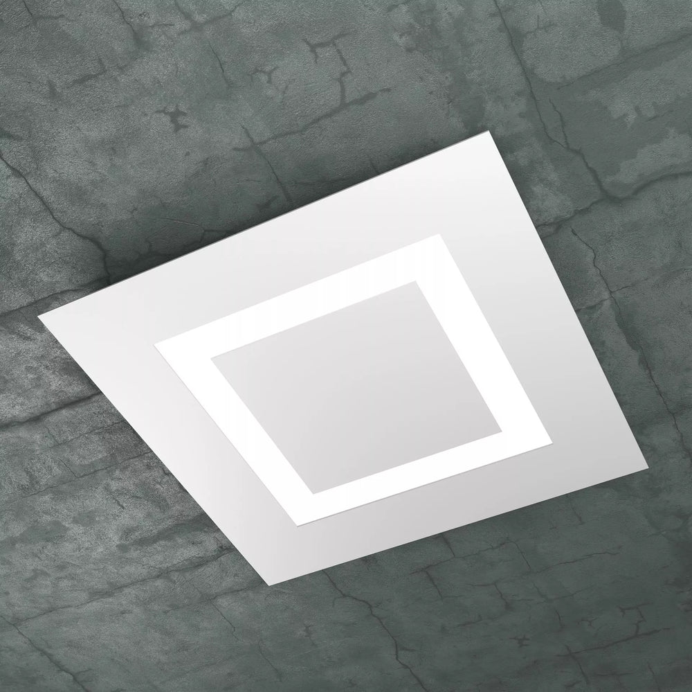 Plafoniera moderna bianca in metallo 60cm x 60cm luminosa