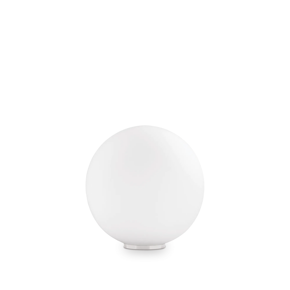 Lampada da tavolo bianca moderna sfera in vetro bianco