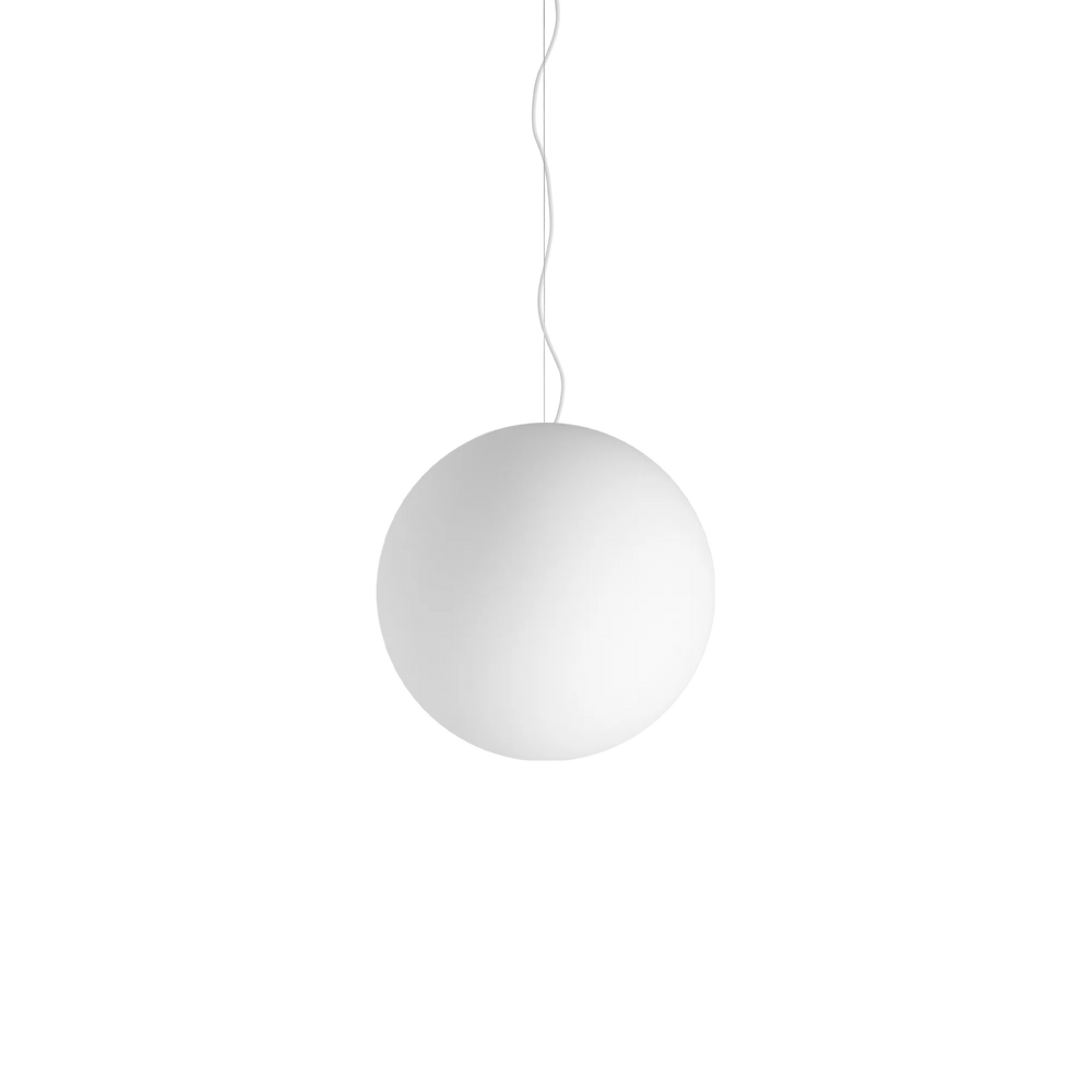 Sospensione per camera da letto in vetro bianco soffiato a forma di sfera