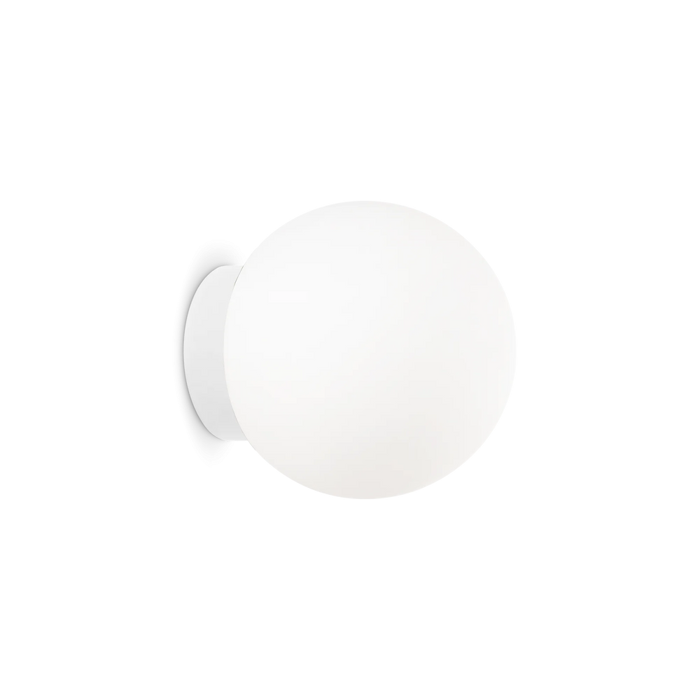 Applique moderna con diffusore a forma di sfera vetro bianco
