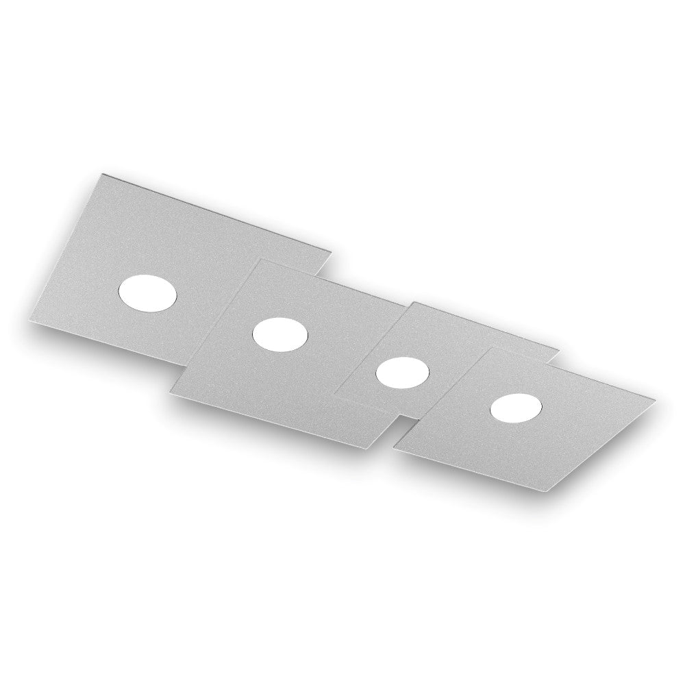 Plafoniera grigio design moderna 4 luci gx53