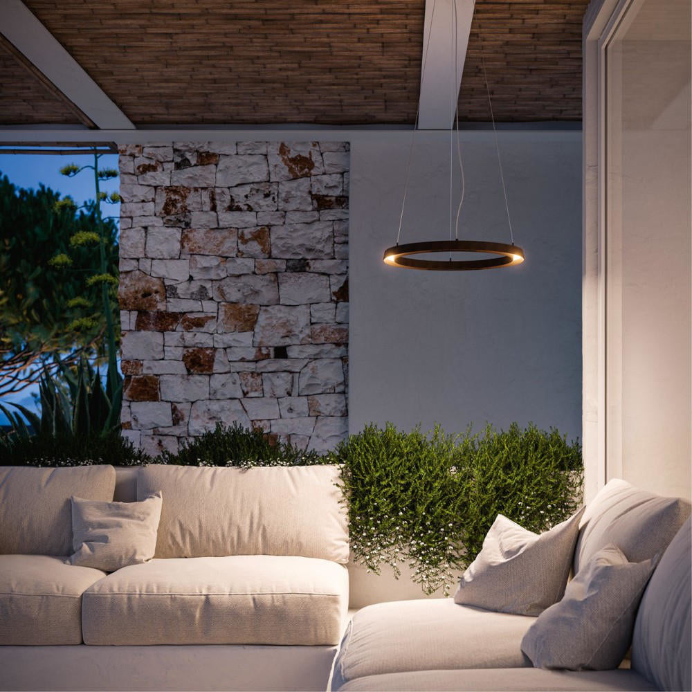 Linea Light Lira Sospensione da esterno moderna cerchio led 3000k