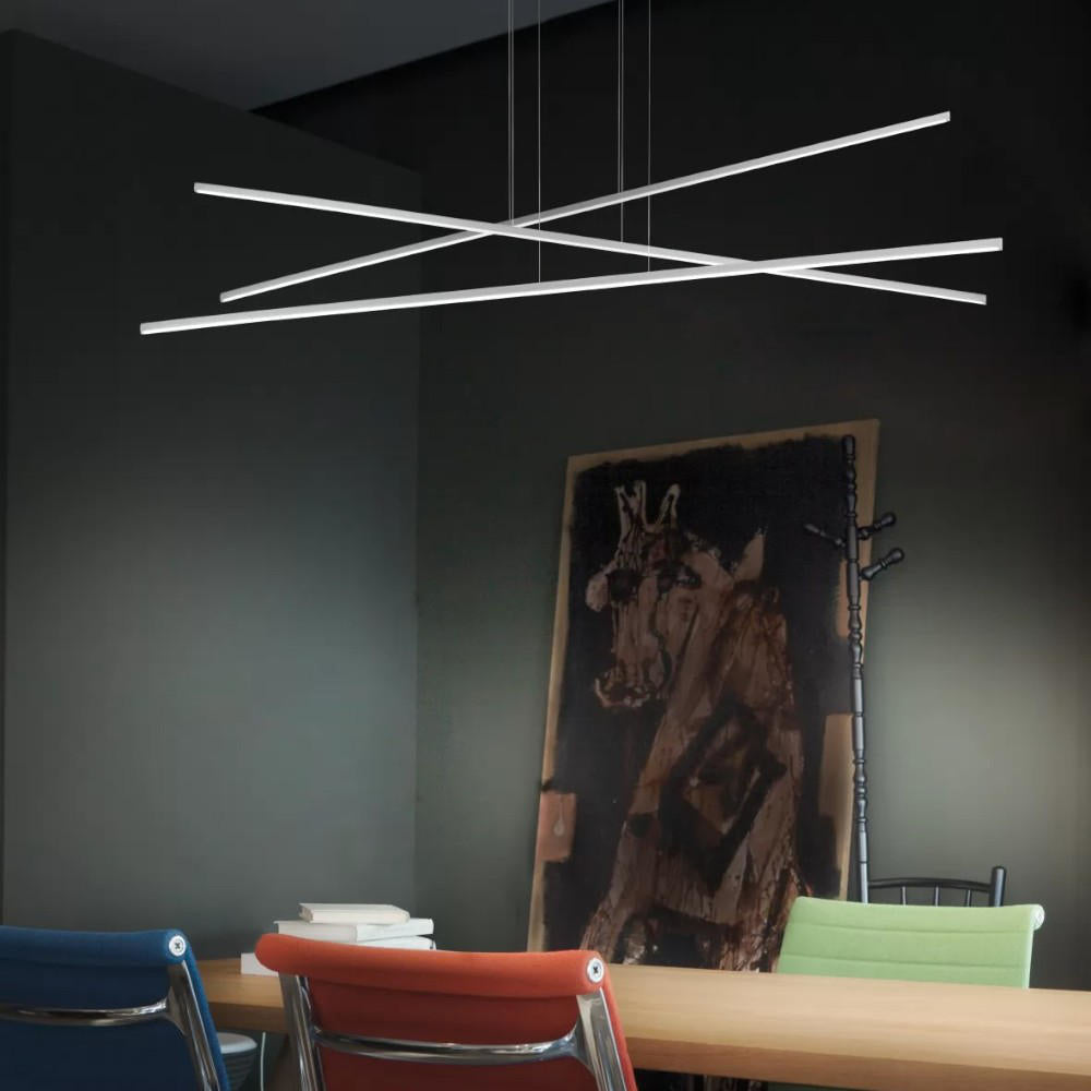 Linea light Straight Sospensione da cucina moderna 3 luci led 2700k