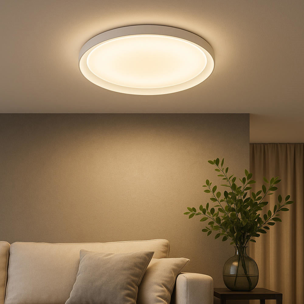 Plafoniera moderna rotonda led biemissione cct 3000K/3500K/4000K