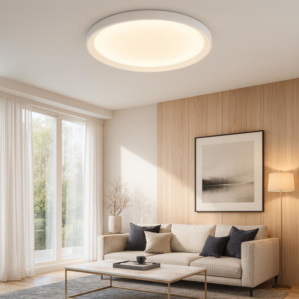 Plafoniera moderna rotonda led biemissione cct 3000K/3500K/4000K