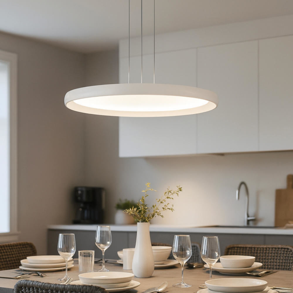 Sospensione per tavolo da cucina moderna rotonda led 25W cct 3000K/3500K/4000K
