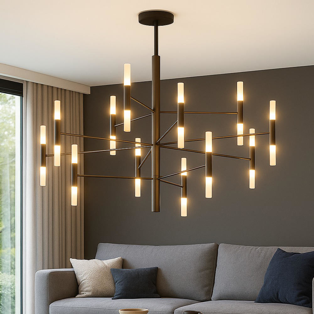 Lampadario design moderno in metallo e acrilico lampadina G9