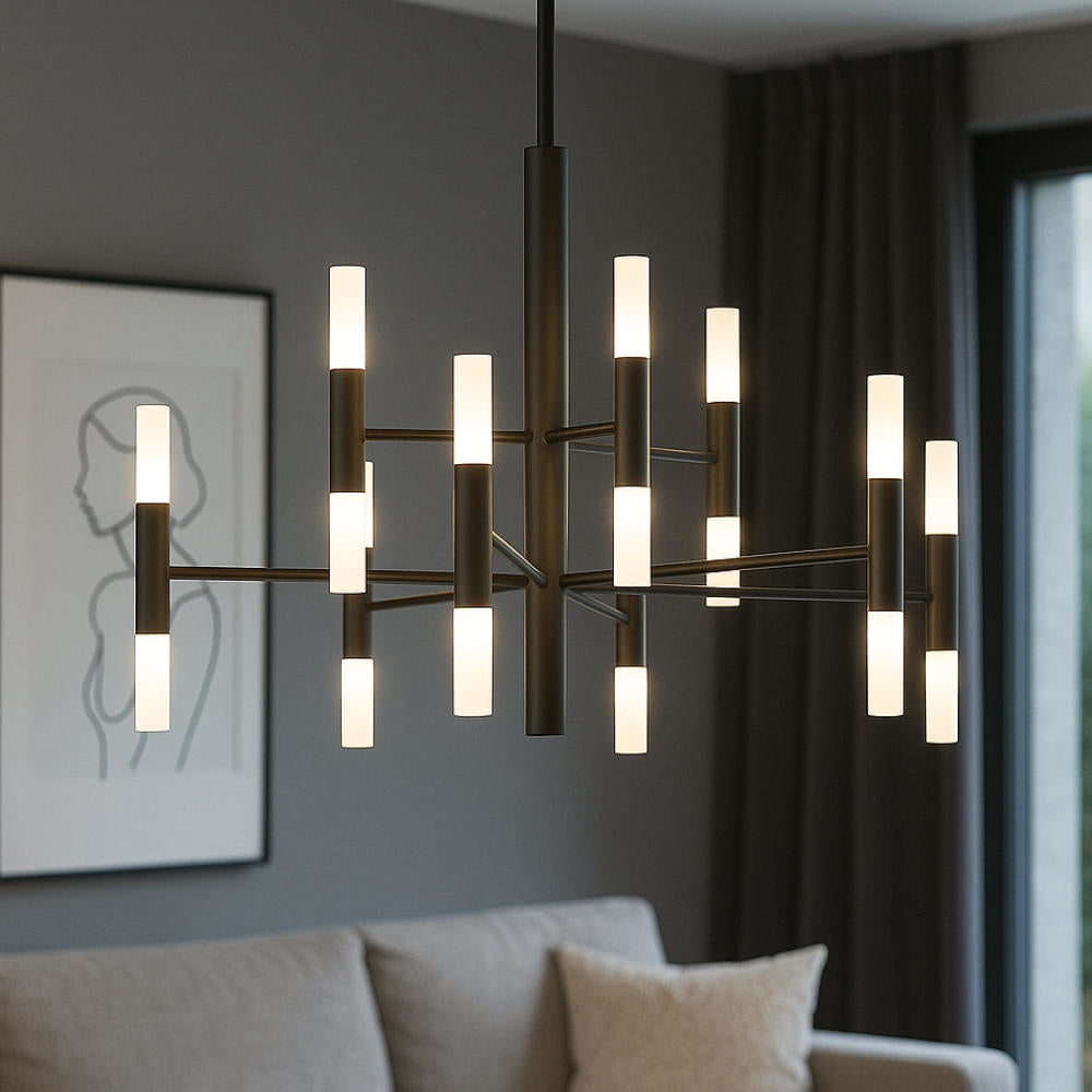 Lampadario design moderno in metallo e acrilico lampadina G9