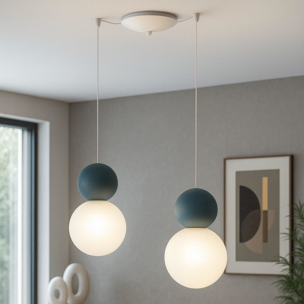 Sospensione da cucina decentrata 2 o 3 luci sfere lampadina G9