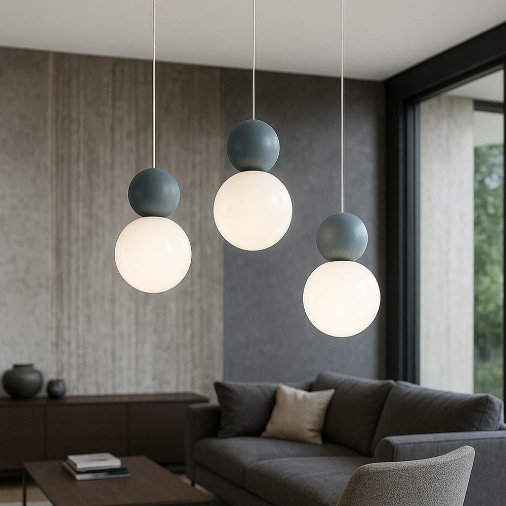 Sospensione da cucina decentrata 2 o 3 luci sfere lampadina G9