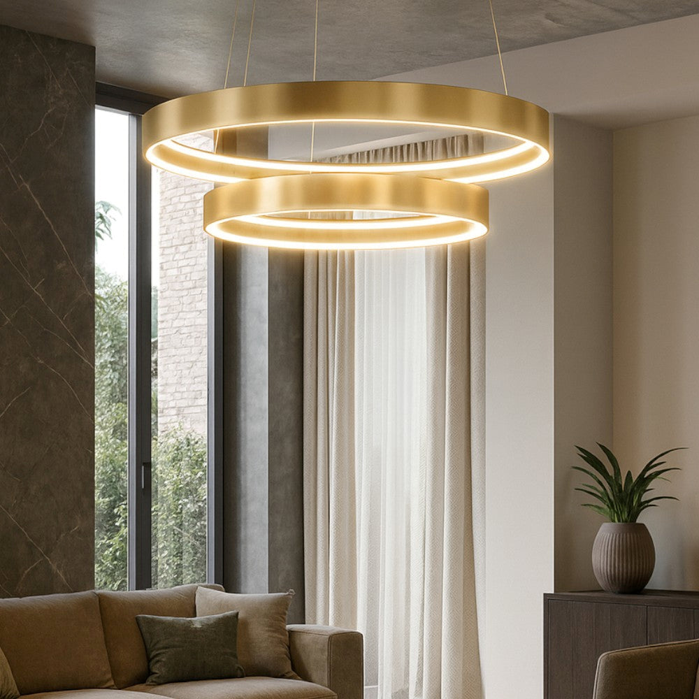 Sospensione moderna doppio anello led 70W 3000K/4000K/6000K