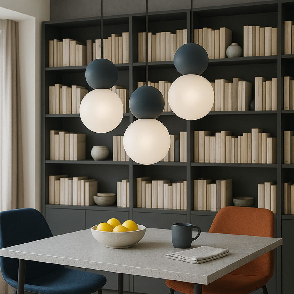Sospensione tonda da cucina moderna sfere 3, 5 o 8 luci lampadina G9