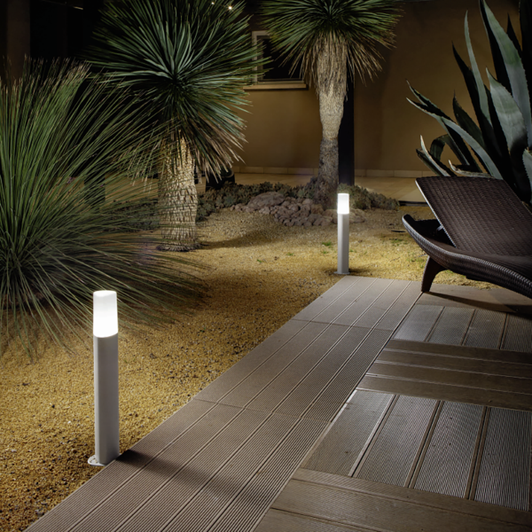 Paletto Pou ondaluce lampione da giardino h83cm ip44 grigio