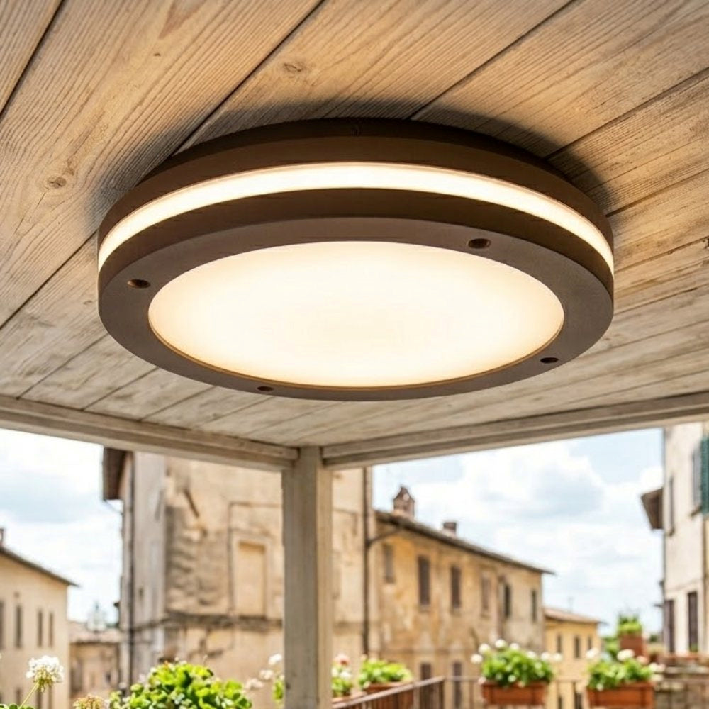 Plafoniera da esterno moderna in alluminio lampadina E27 ip54