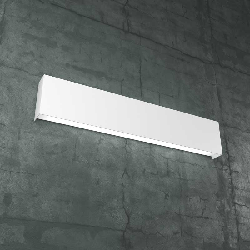 Applique LED 2G11 metallo colore grigio sabbia o bianco di design