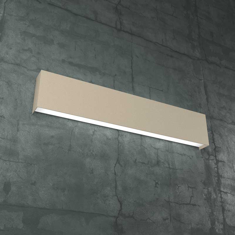 Applique LED 2G11 metallo colore grigio sabbia o bianco di design