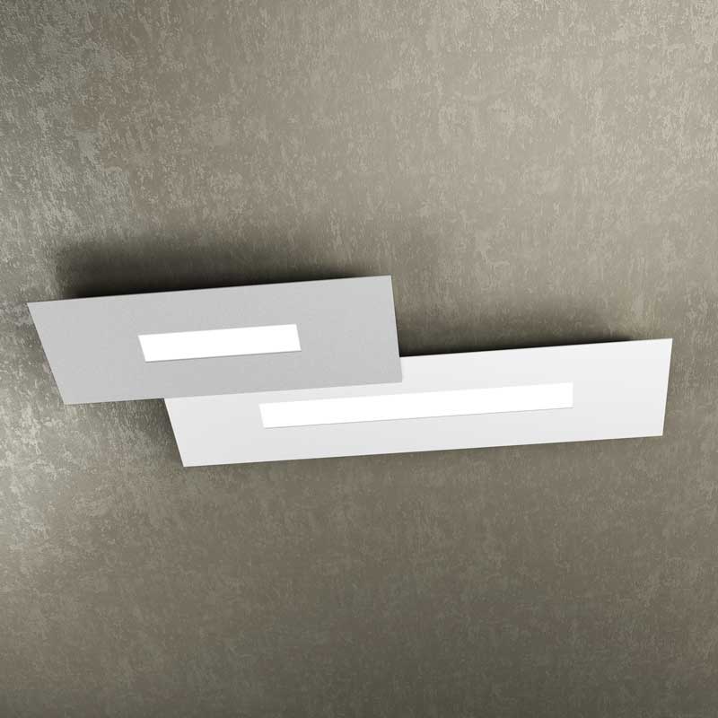 Plafoniera da soffitto 71cm in metallo sabbia bianco grigio e nero