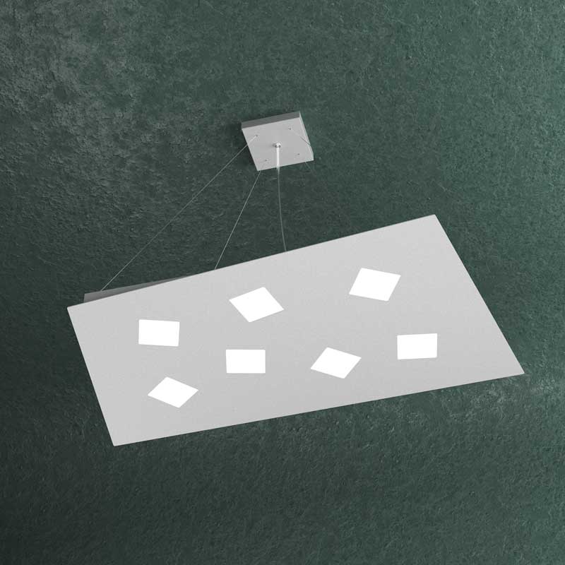 Lampadario camera da letto grigio bianco o sabbia 7 luci moderno