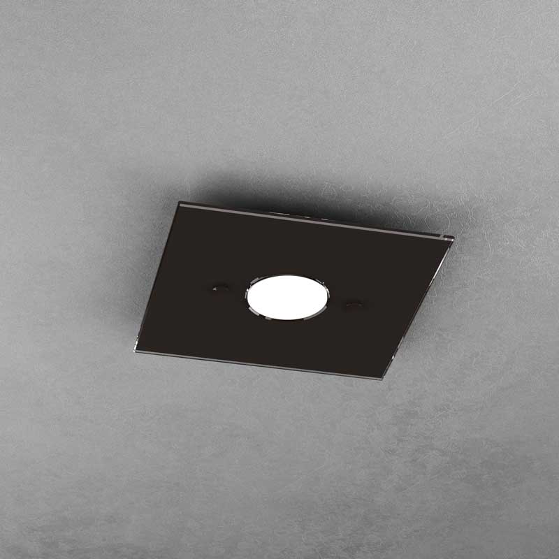 Plafoniera GX53 vetro lucido per interni quadrata 1 luce LED