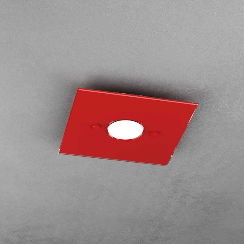 Plafoniera GX53 vetro lucido per interni quadrata 1 luce LED