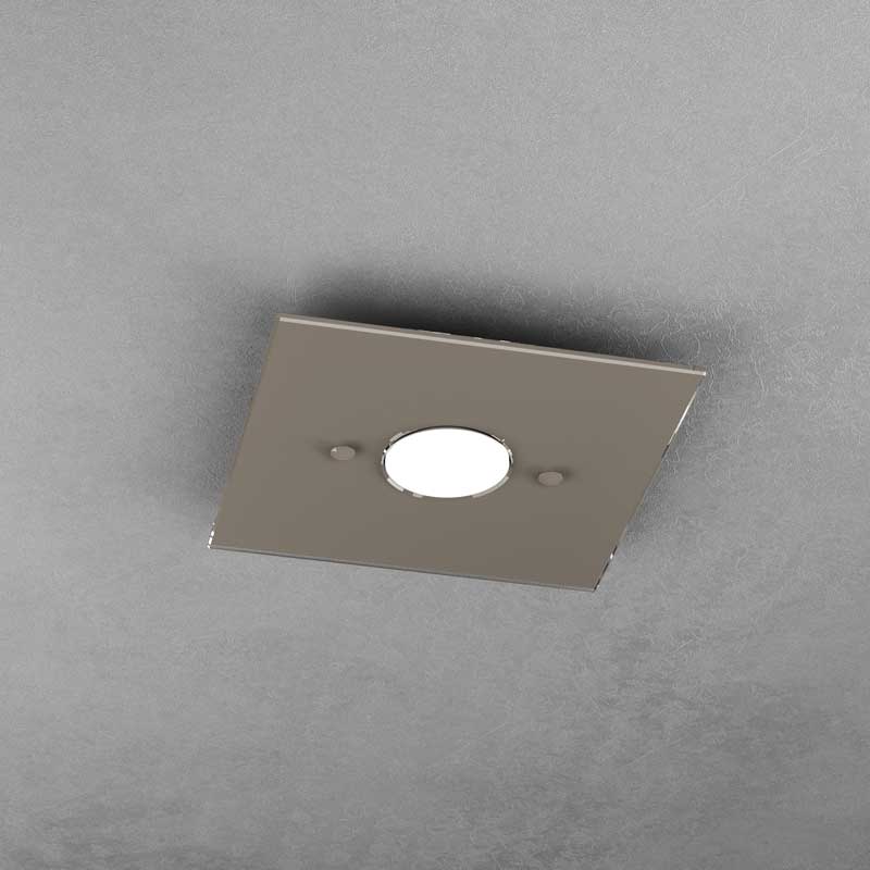 Plafoniera GX53 vetro lucido per interni quadrata 1 luce LED