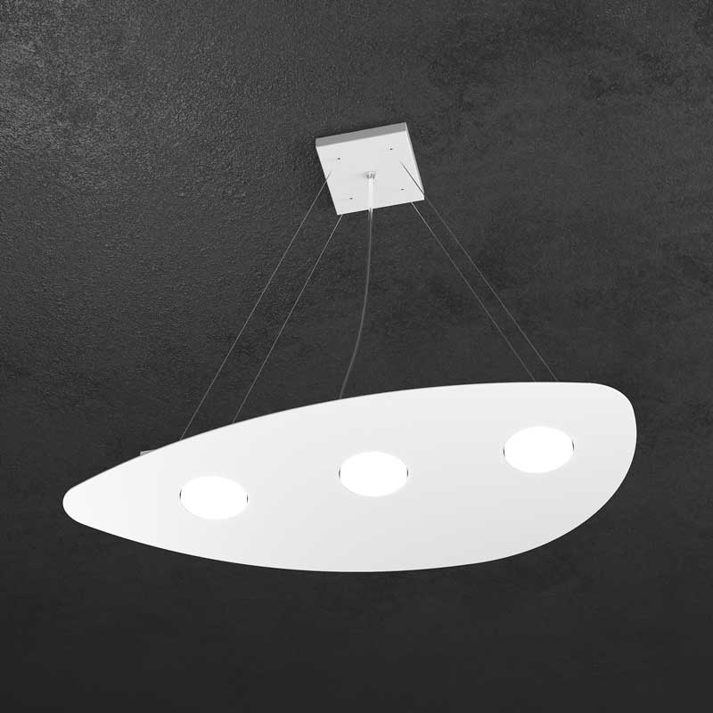 Lampadario cucina moderna 2 luci o 3 luci LED in metallo