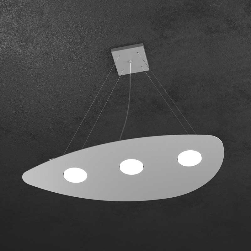 Lampadario cucina moderna 2 luci o 3 luci LED in metallo