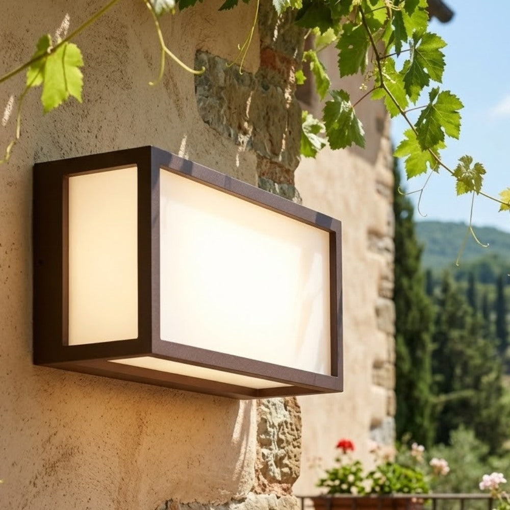 Applique da esterno rettangolare moderna alluminio protezione ip54