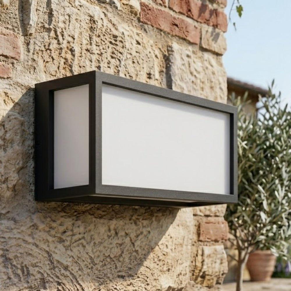 Applique da esterno rettangolare moderna alluminio protezione ip54