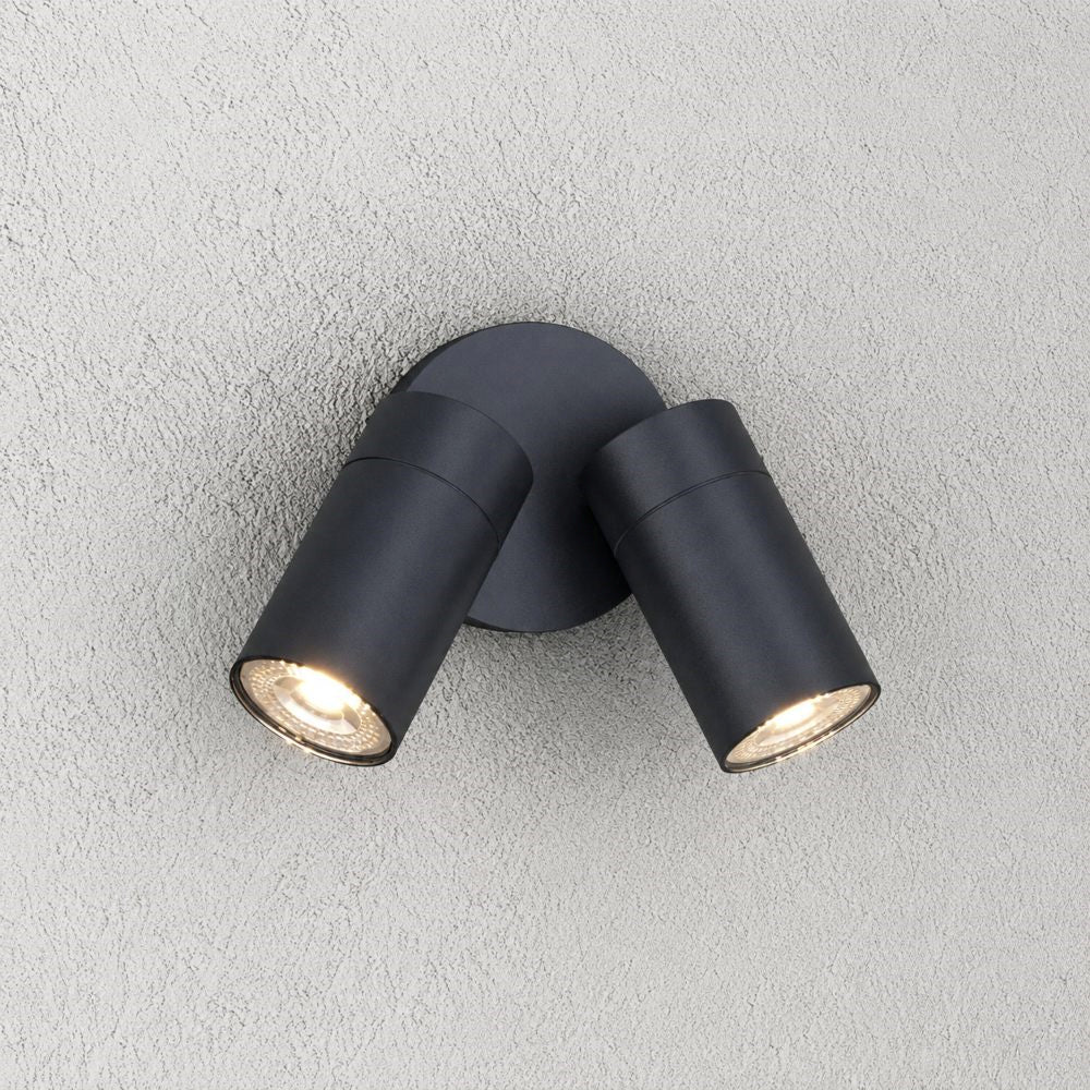 Applique da esterno con 2 faretti orientabili grigio antracite