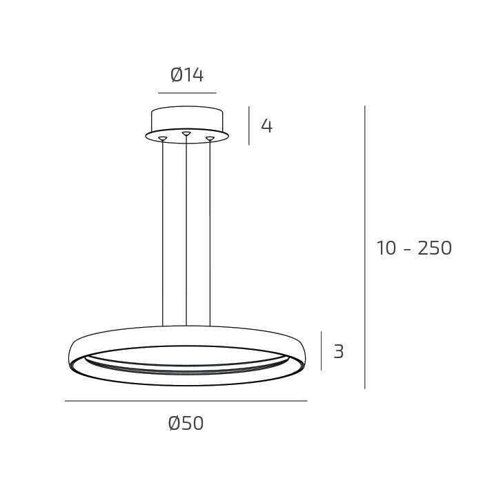 Sospensione per tavolo da cucina moderna rotonda led 25W cct 3000K/3500K/4000K
