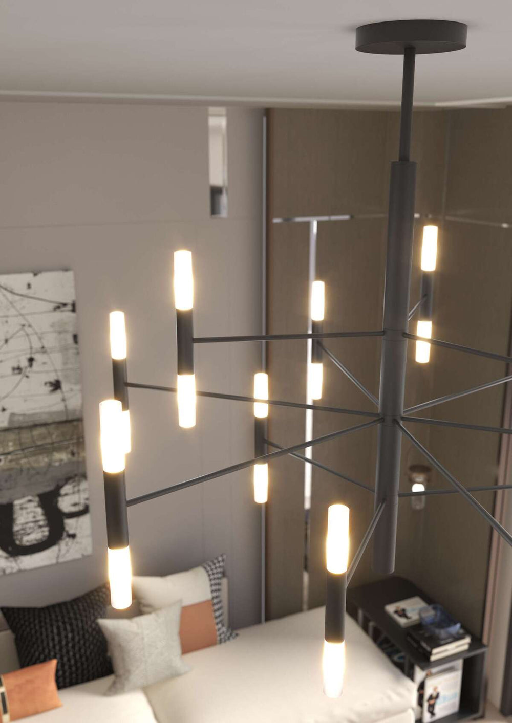 Lampadario design moderno in metallo e acrilico lampadina G9