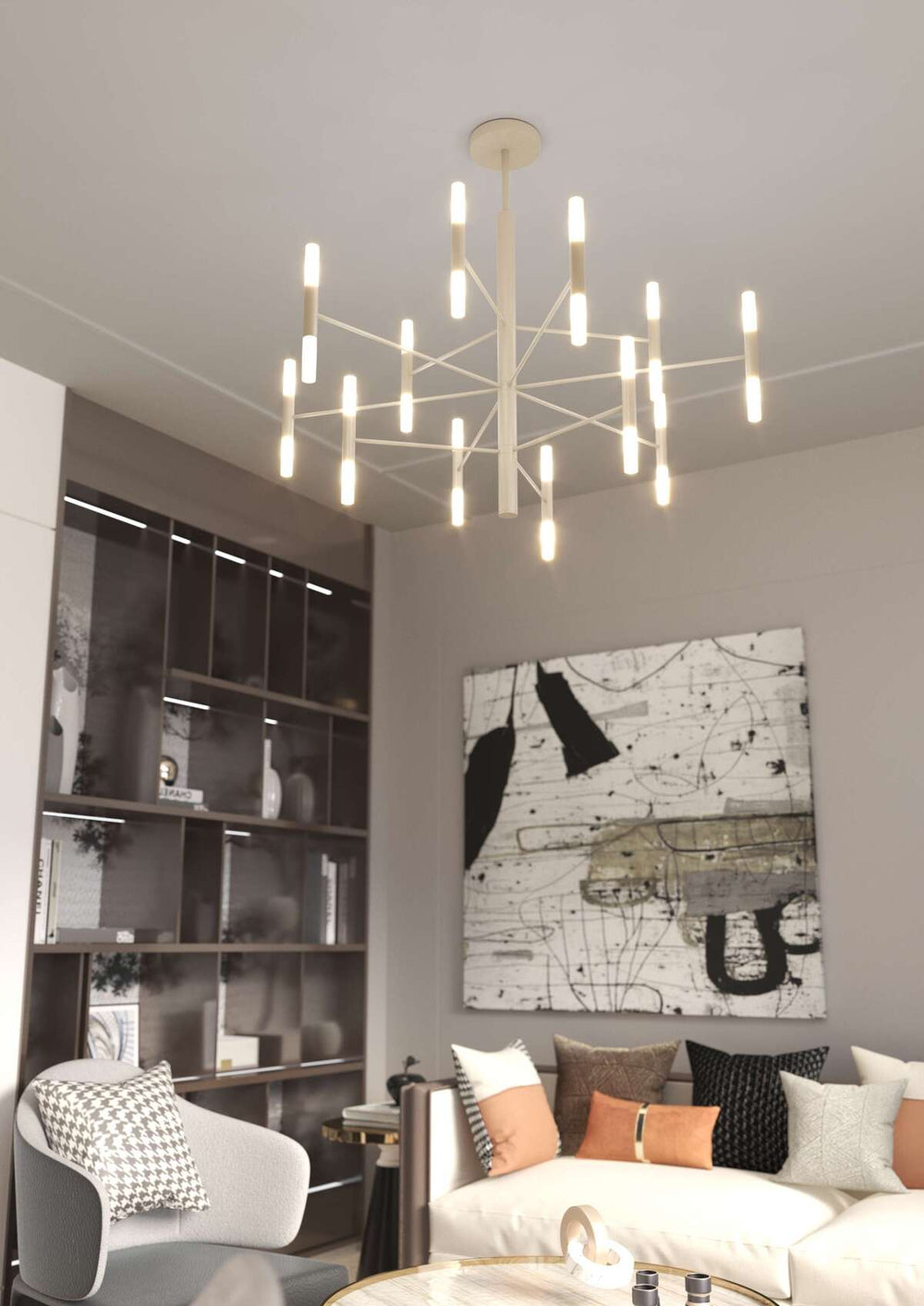 Lampadario design moderno in metallo e acrilico lampadina G9