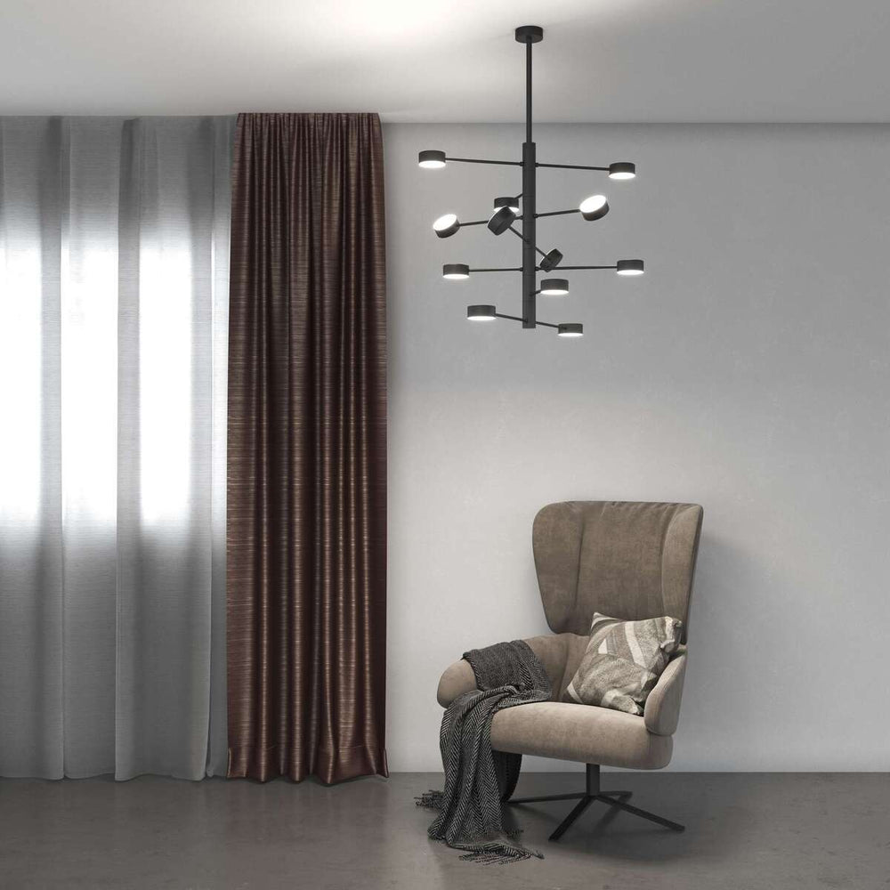 Lampadario moderno per soggiorno 12 luci GX53 orientabili