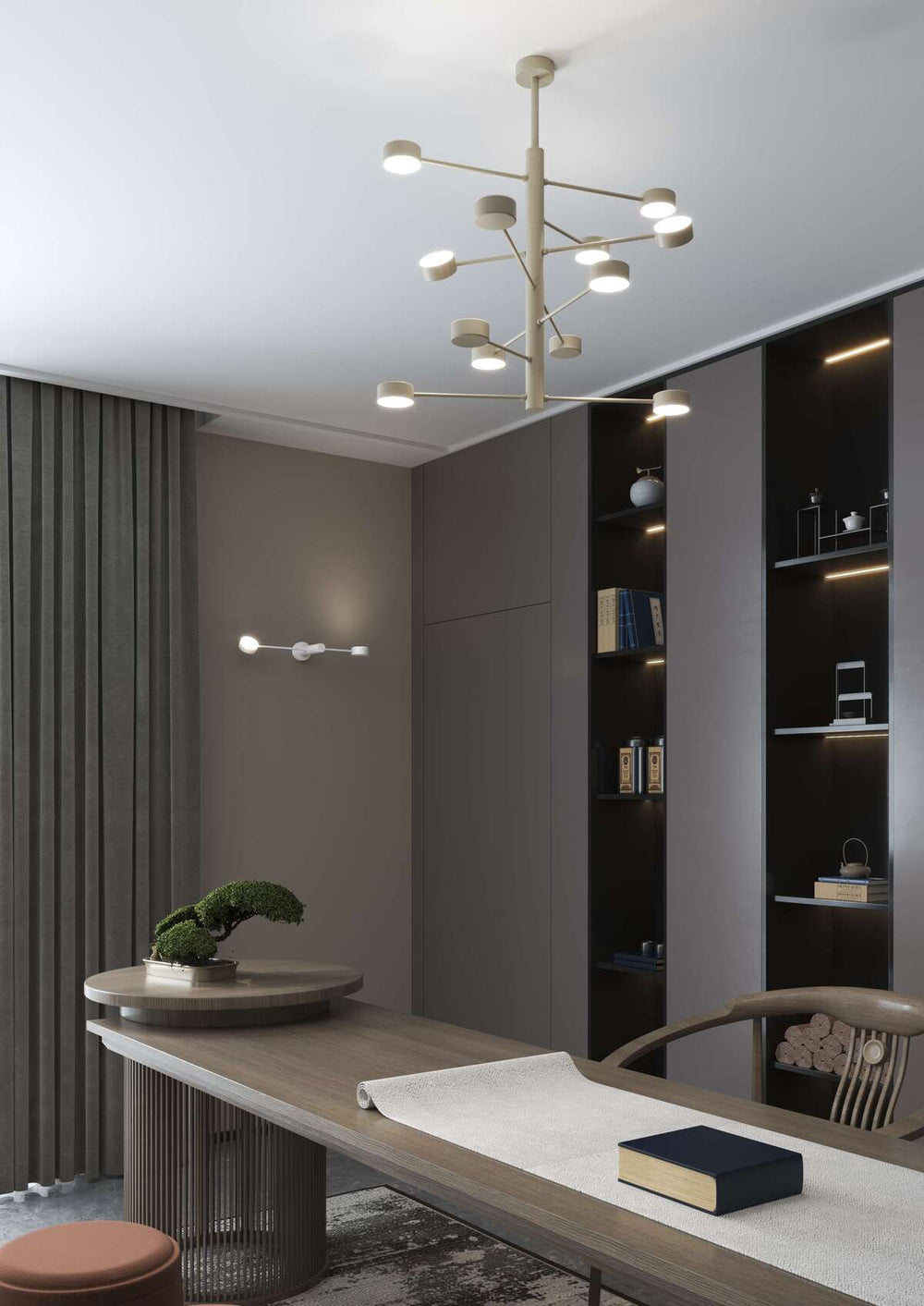 Lampadario moderno per soggiorno 12 luci GX53 orientabili