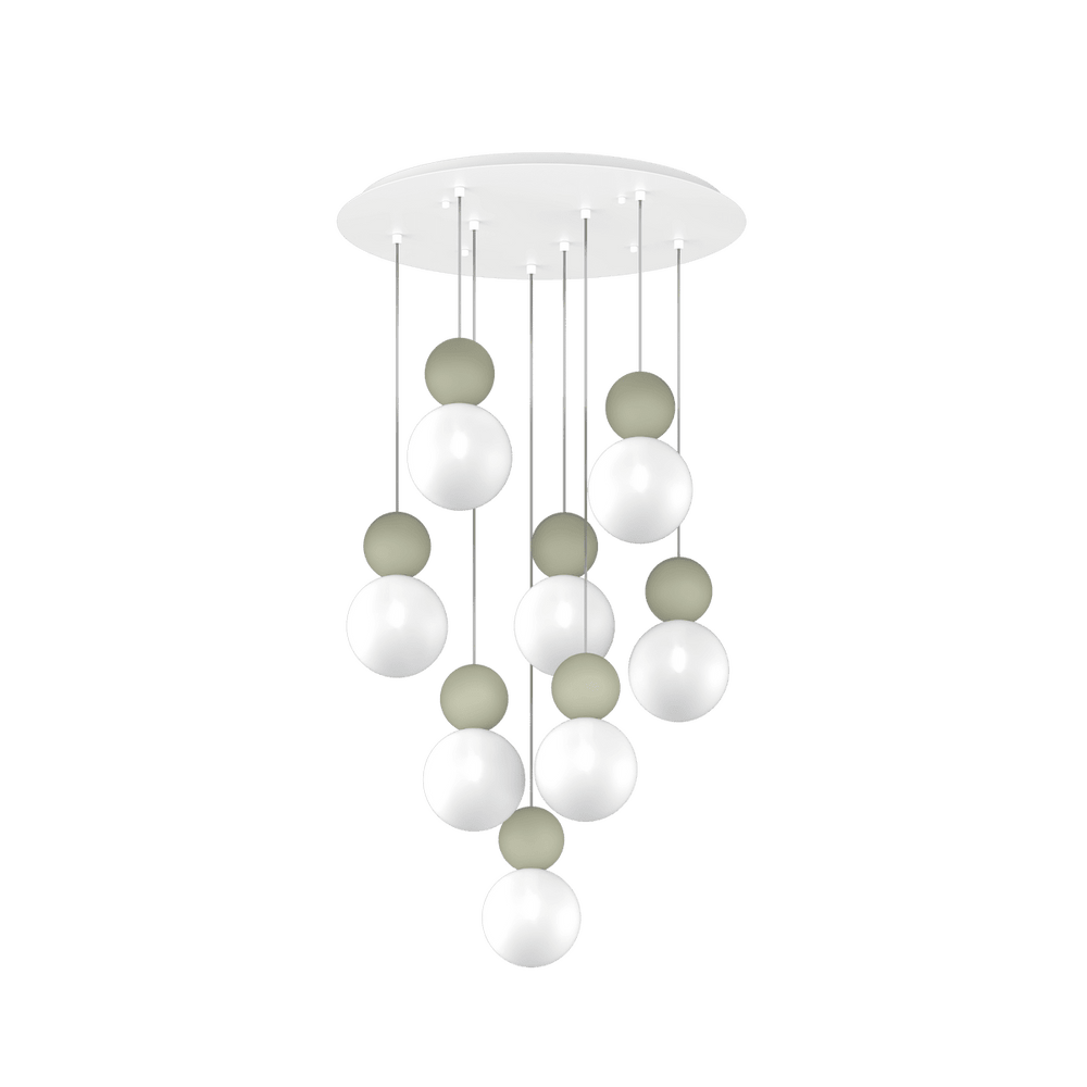 Sospensione tonda da cucina moderna sfere 3, 5 o 8 luci lampadina G9