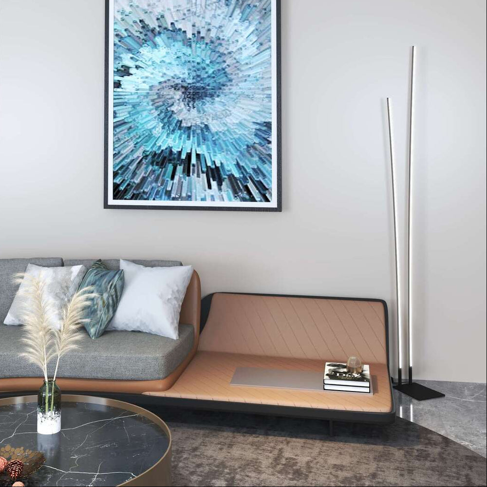 Piantana moderna 2 aste led 48W cct 3000K/4000K altezza 191cm
