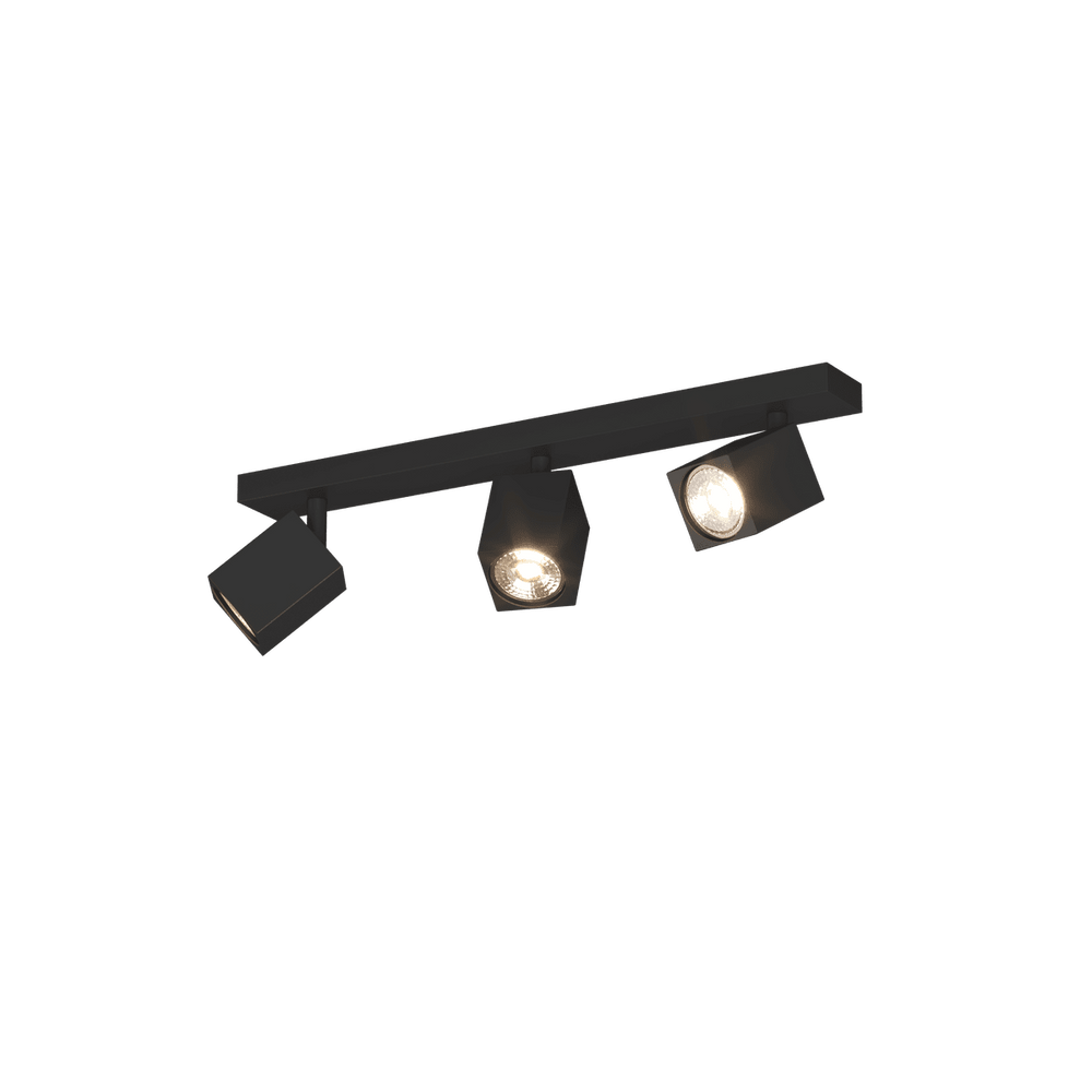 Faretto con spot moderno 3 luci orientabili GU10 larghezza 46cm